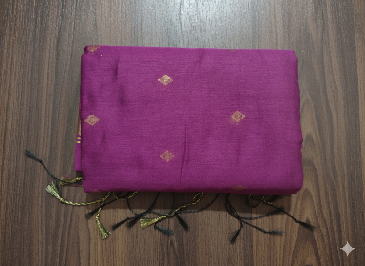 Dark Pink Cotton Silk Saree | Elegant Soft Cotton Silk Saree for Festive & Daily Wear