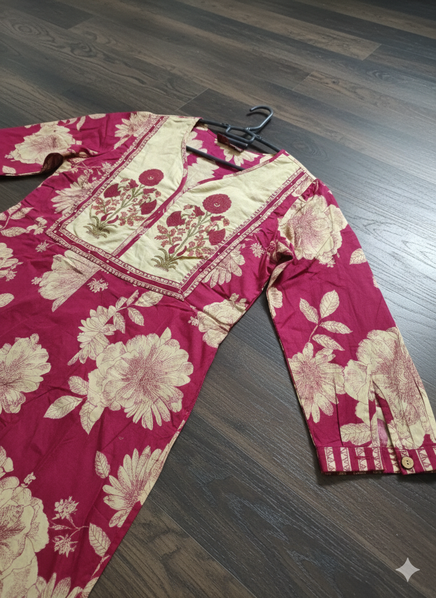 Pure Cotton Ethnic Kurta Pant Dupatta Set | Elegant Ethnic Wear