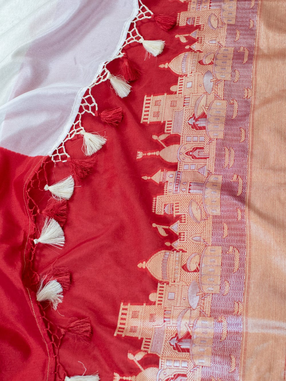 Banarasi Warm Silk Saree with Traditional Ghat Design