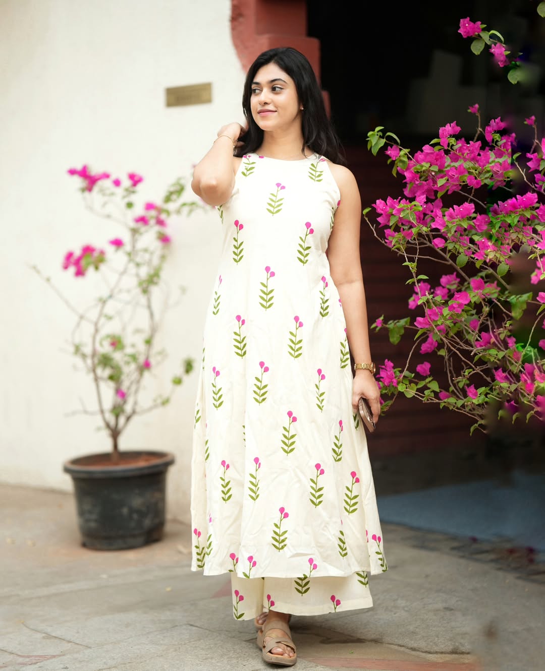 Floral Cotton Kurti Palazzo Co-Ord Set A-Line with Pockets | Summer Wear | Samkri House