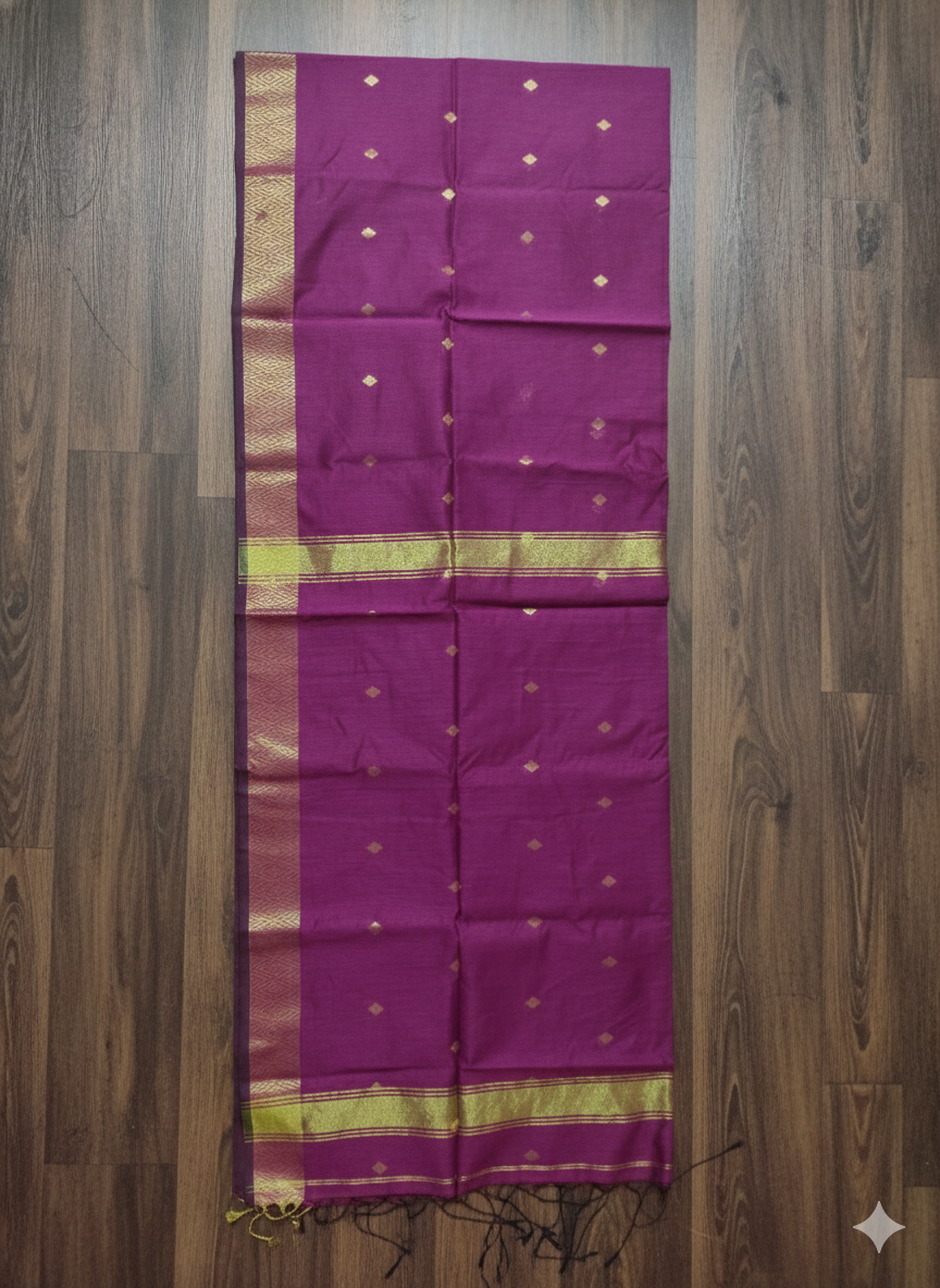 Dark Pink Cotton Silk Saree | Elegant Soft Cotton Silk Saree for Festive & Daily Wear