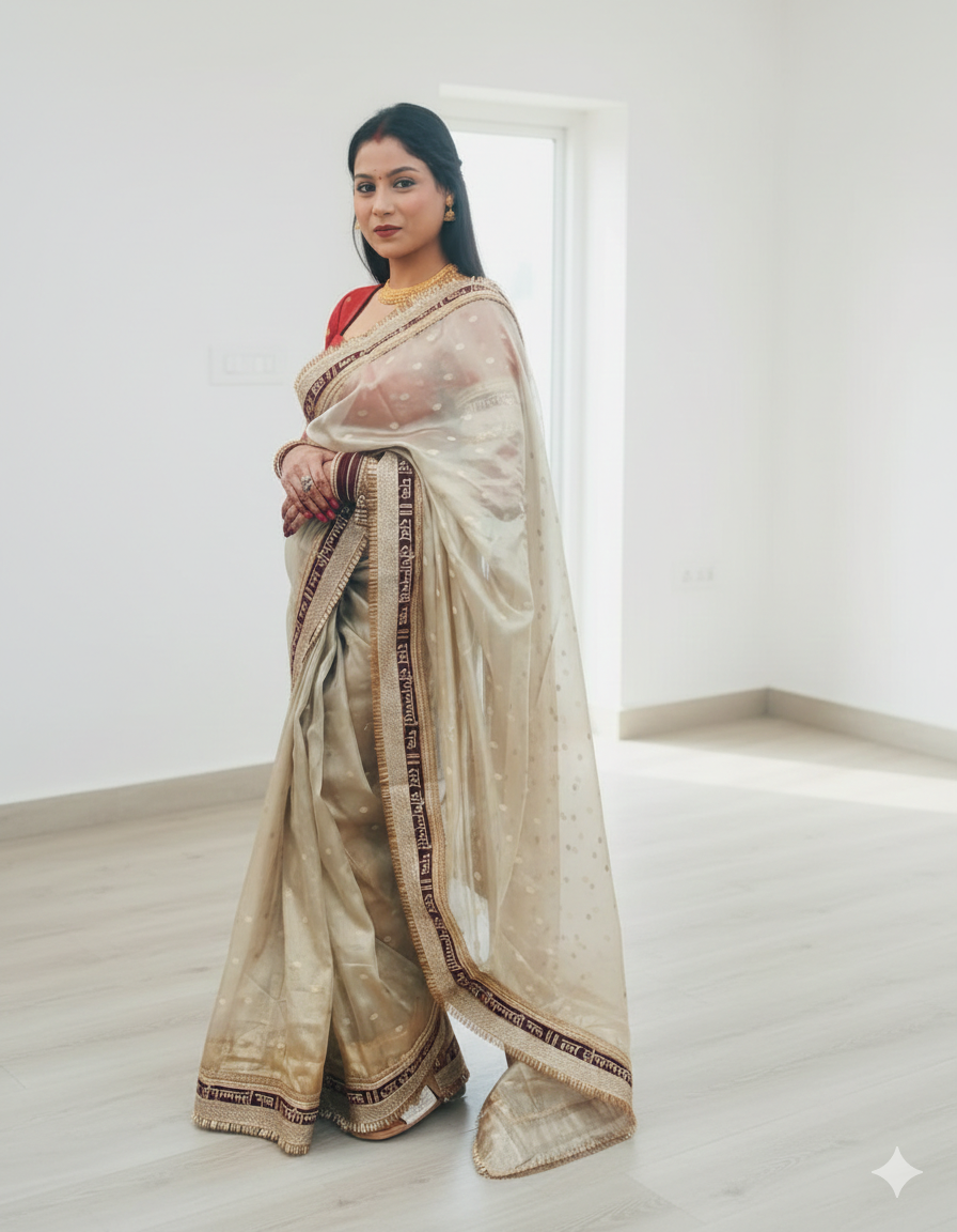 Banarasi Tissue Silk Saree with Lace | Premium Ethnic Wear