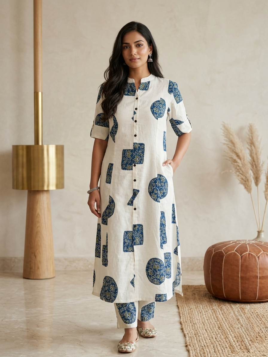 Cotton Kurti Palazzo Co-Ord Set A-Line | Pure Cotton Summer Wear | Samkri House