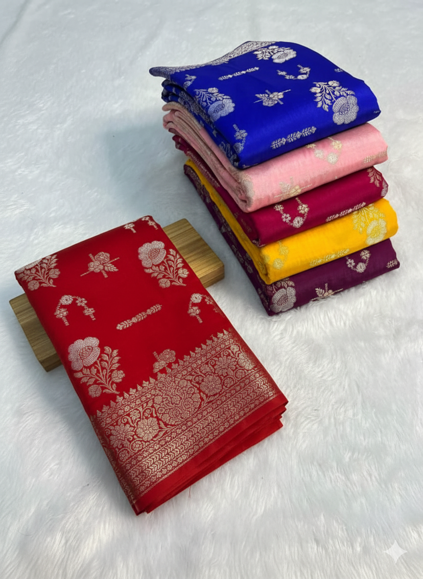 Stack of colorful fabric swatches on a white background