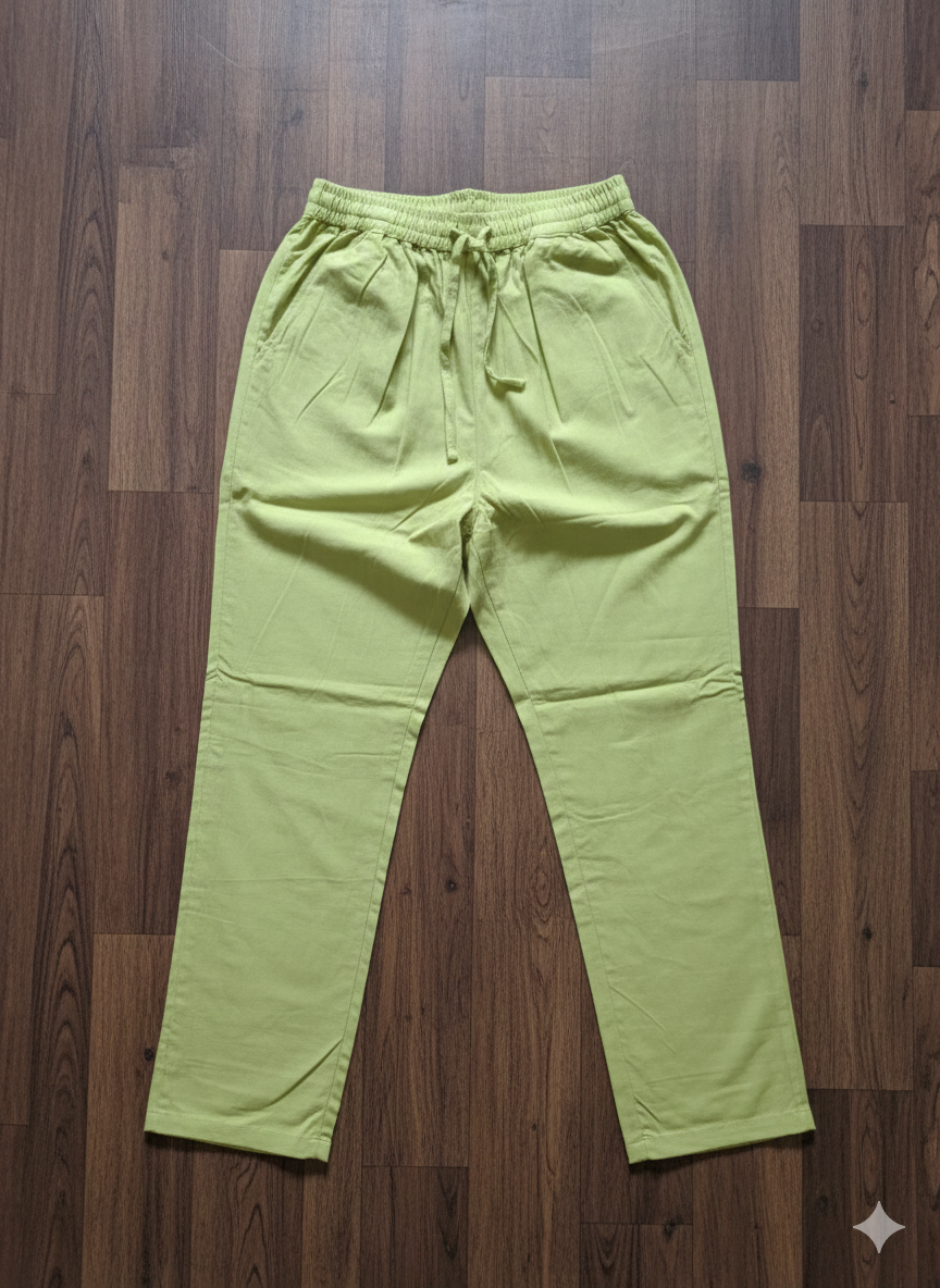 Womens Lime green Hand embroidered A line Kurta pant Dupatta set