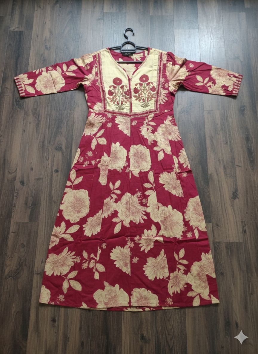 Pure Cotton Ethnic Kurta Pant Dupatta Set | Elegant Ethnic Wear