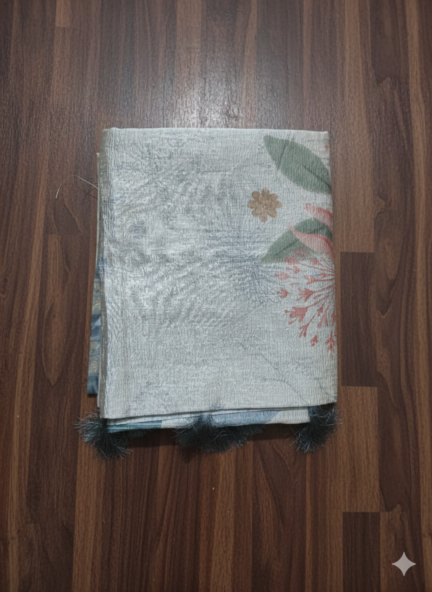 Pastel Blue Tissue Saree | Soft Tissue Shimmer Saree | Elegant Festive Wear Saree Online