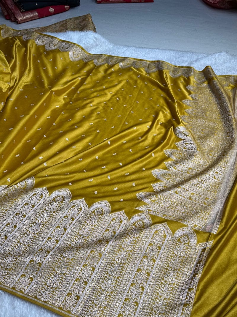 Banarasi Mashru Katan Silk Saree | Premium Weave
