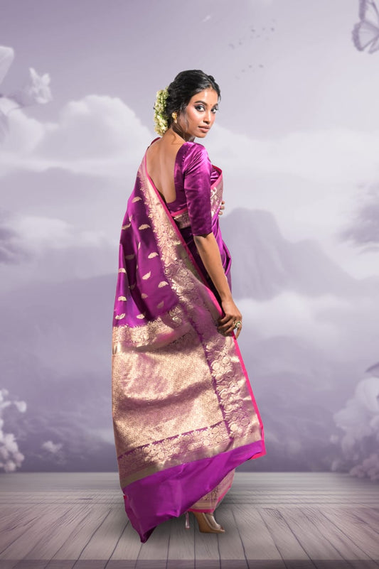 Banarasi Katan Patti Booti Saree | Traditional Silk