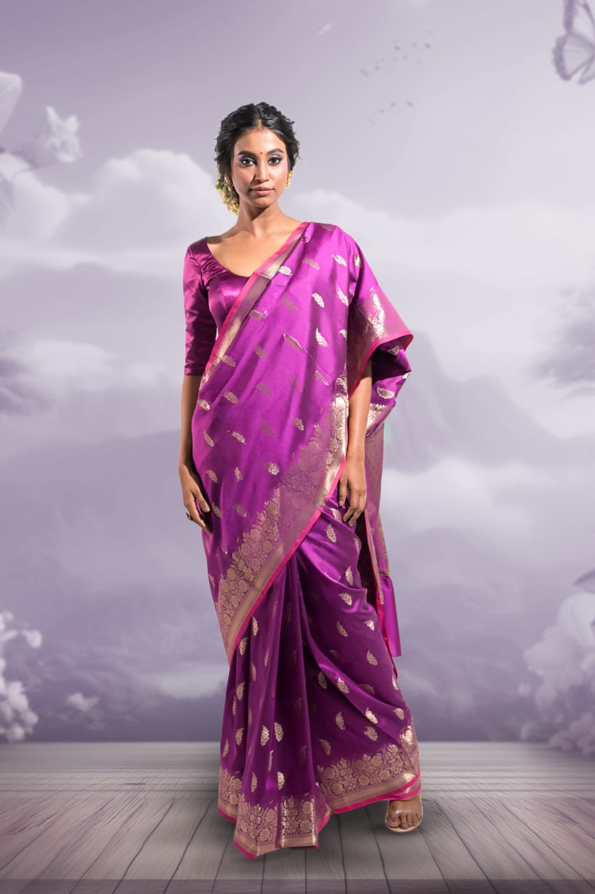 Banarasi Katan Patti Booti Saree | Traditional Silk