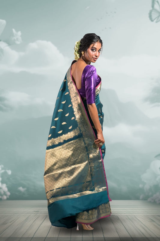 Banarasi Katan Patti Booti Saree | Traditional Silk