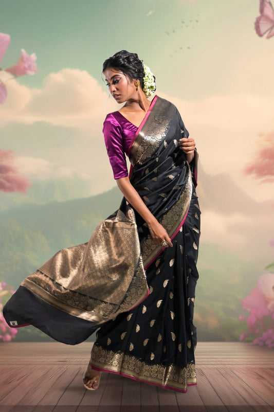 Banarasi Katan Patti Booti Saree | Traditional Silk