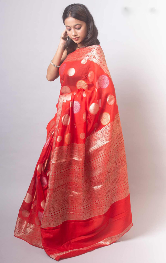 Pure Georgette Banarasi Meenadar Gola Boota Saree Online