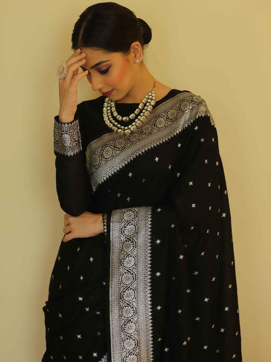 Banarasi Katan Georgette Handwoven Saree