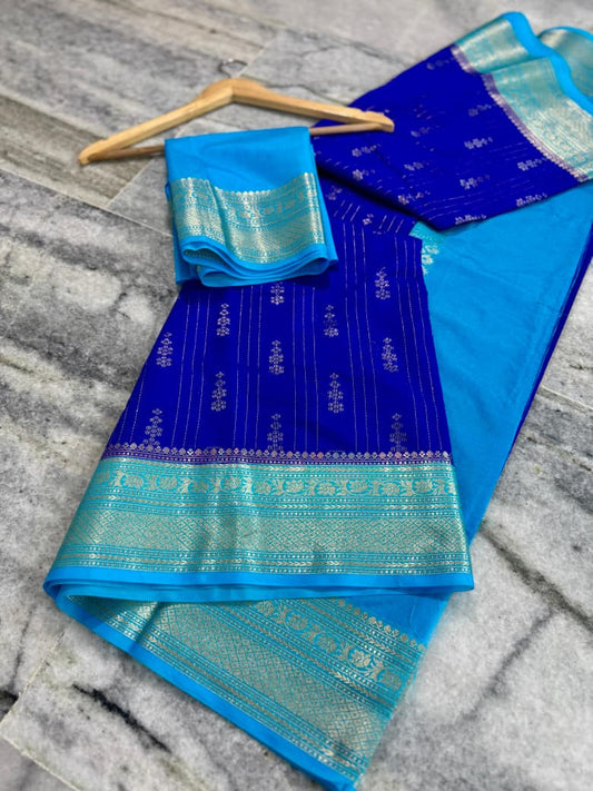 Banarasi Semi Chiniya Silk Saree | Elegant Ethnic Wear