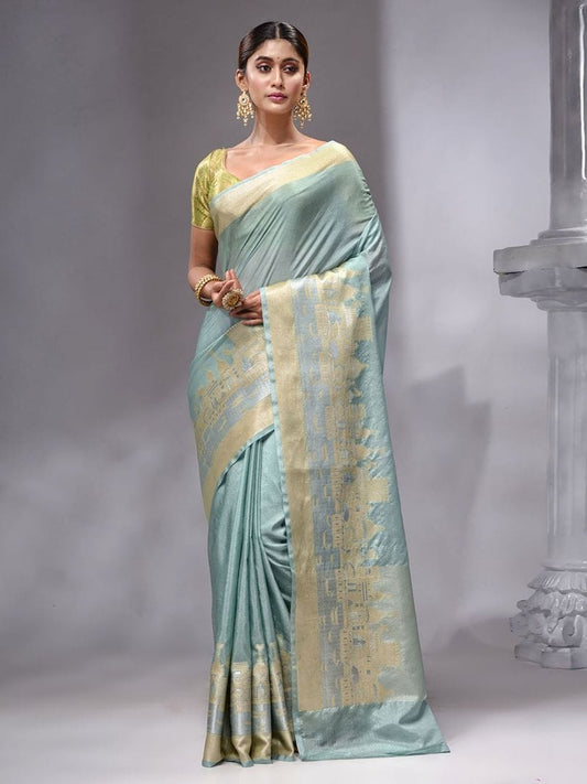 Banarasi Warm Silk Saree with Traditional Ghat Design