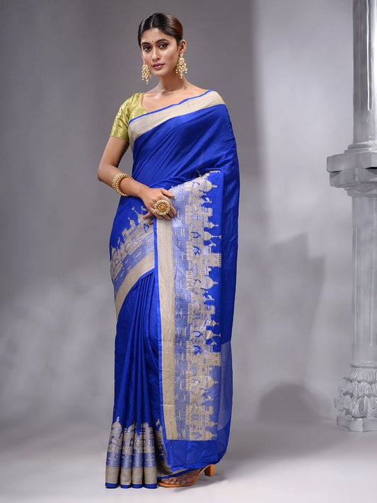 Banarasi Warm Silk Saree with Traditional Ghat Design