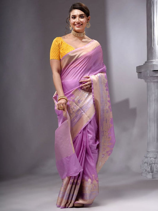Banarasi Warm Silk Saree with Traditional Ghat Design