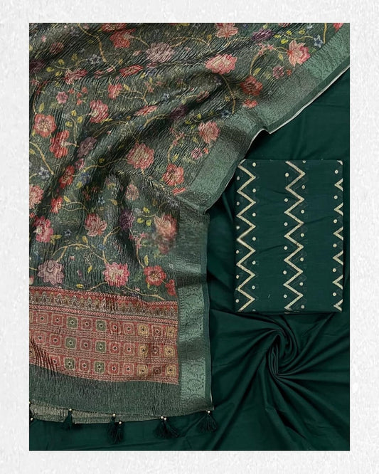 Banarasi Mercerised Silk Salwar Kameez with Tissue Silk Dupatta