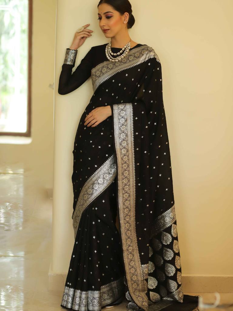 Banarasi Katan Georgette Handwoven Saree