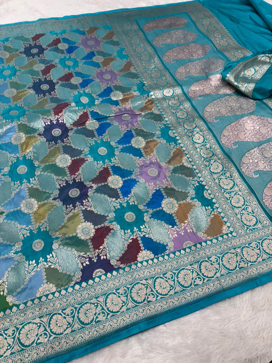 Banarasi Katan Handloom Rangkart Pure Silk Saree | Authentic Banaras Weave