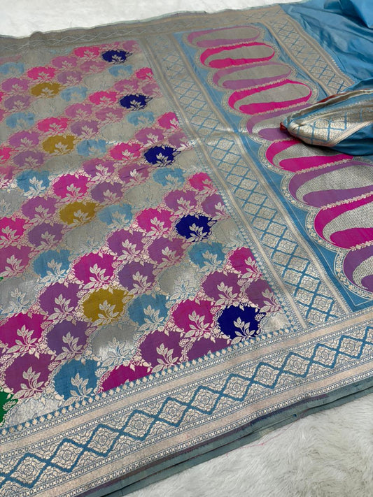 Banarasi Katan Handloom Rangkart Pure Silk Saree | Authentic Banaras Weave