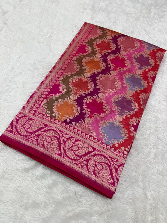 Decorative fabric with intricate patterns on a white background