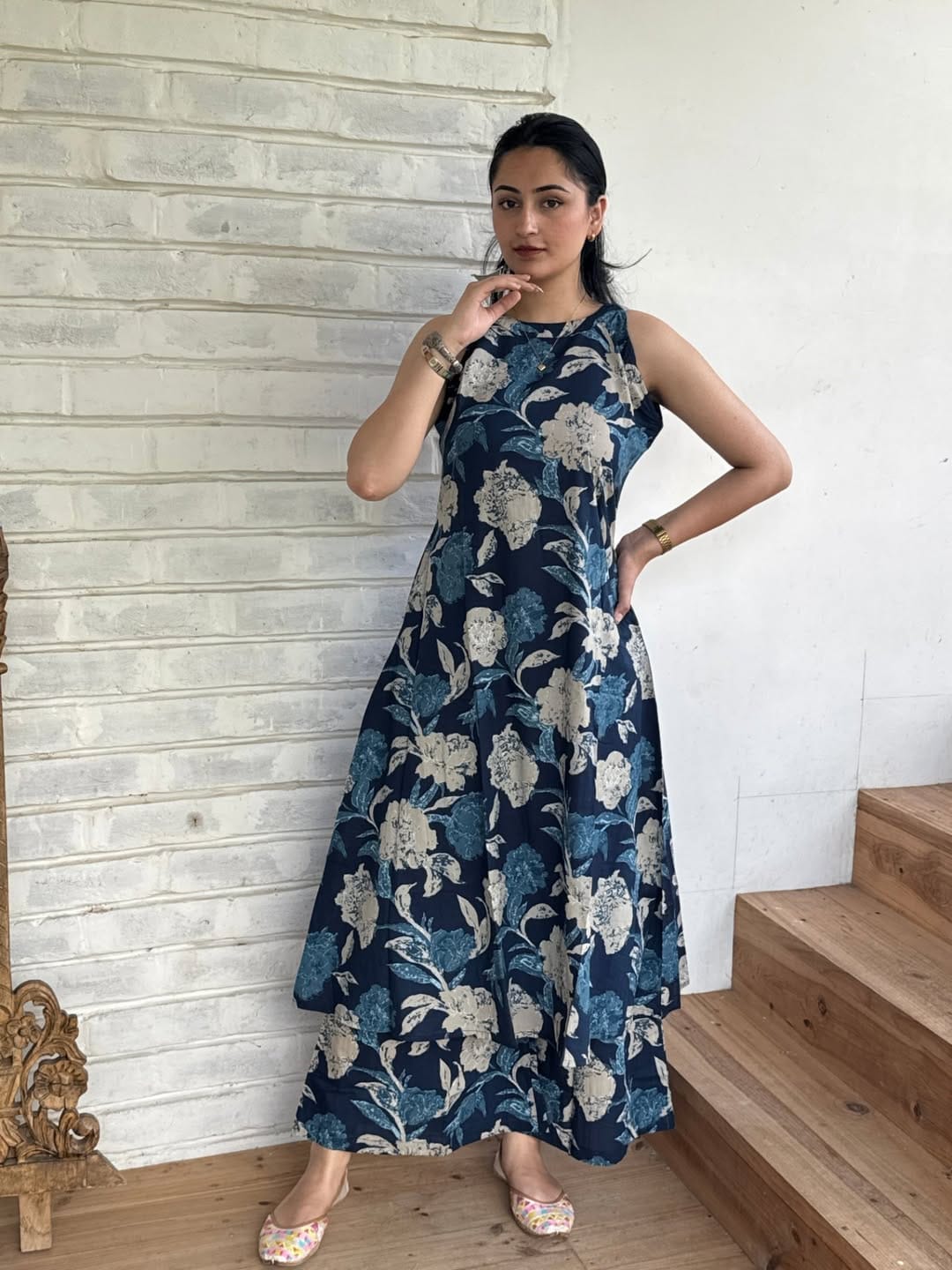 Floral Cotton Kurti Palazzo Co-Ord Set A-Line with Pockets | Summer Wear | Samkri House